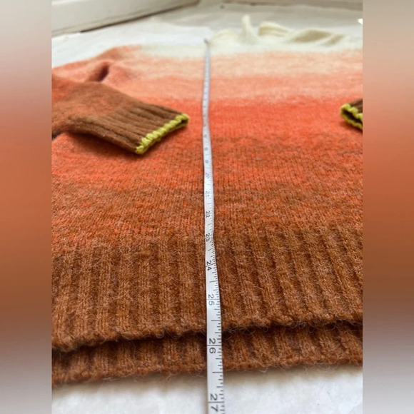 Scotch & Soda Gradient Multicolor Orange Turtleneck Sweater Alpaca Blend Size S - Picture 4 of 9
